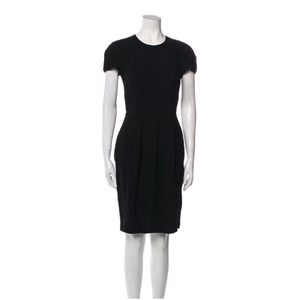 Prada Authentic Solid Black Short Sleeve Sheath K… - image 1